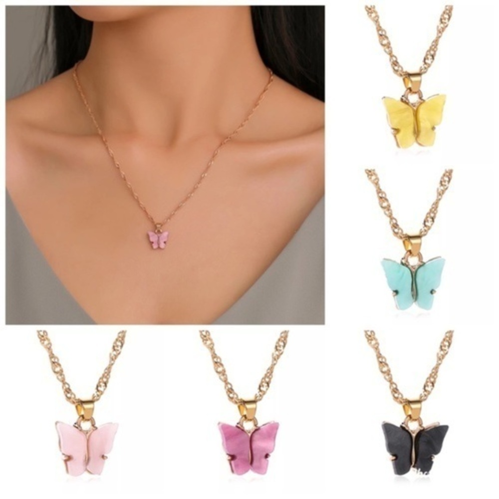 3/$30 💛 Acrylic Butterfly Pendant Necklace